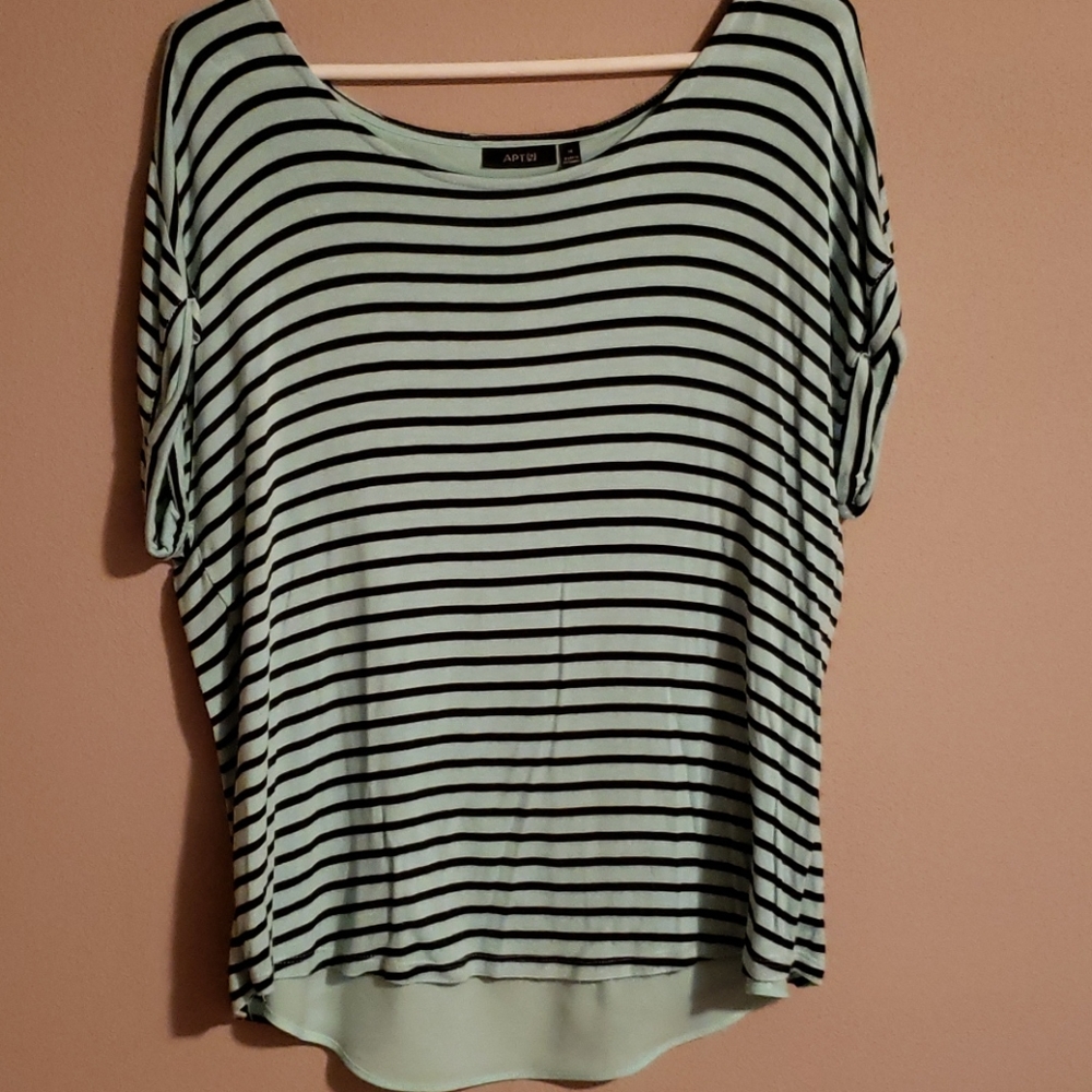 Apt. 9 top, mint/navy.